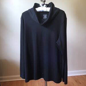 2-LOT LL Bean Women’s XL 100% Supima Cotton Cowl Neck Tops One Black, One Maroon